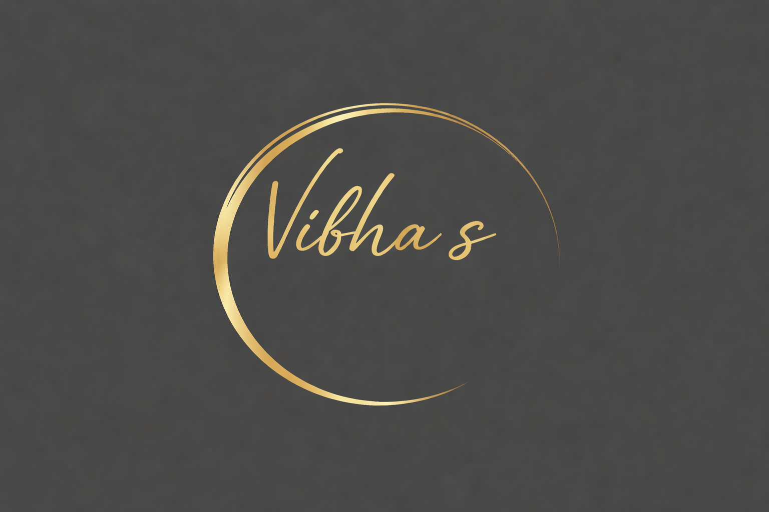 Elegant gold logo on charcoal background